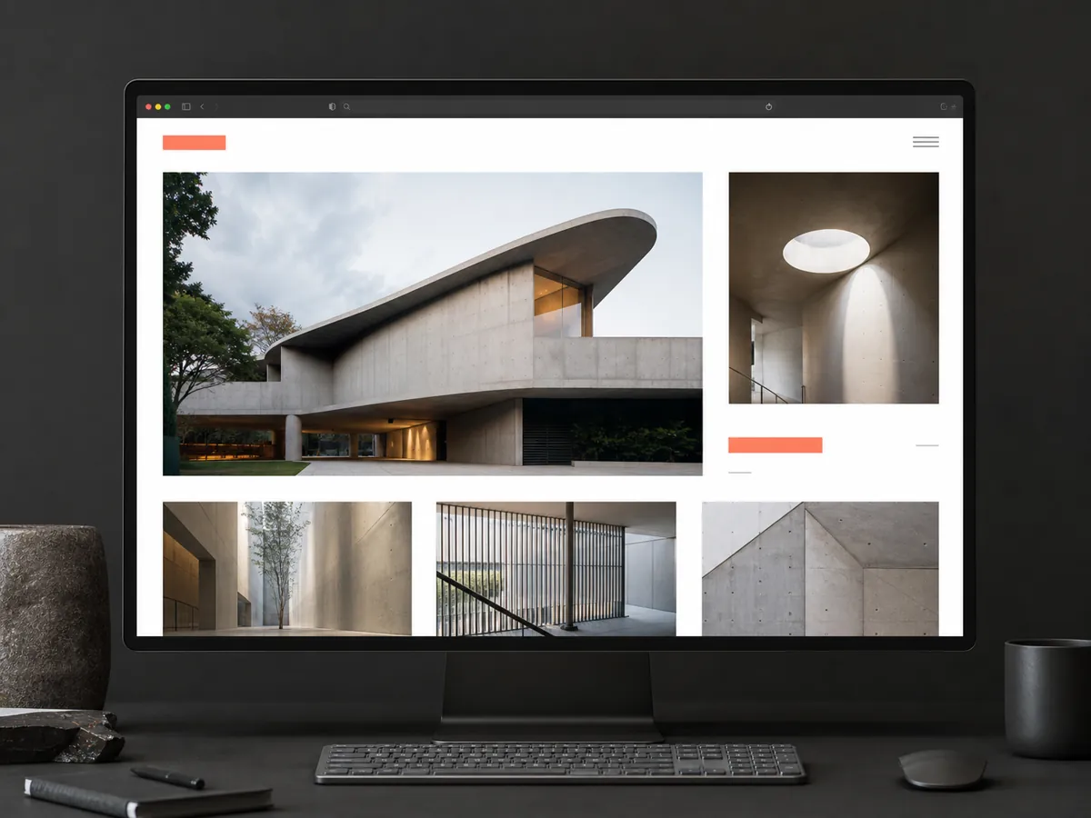 Conceito de site editorial para escritório de arquitetura